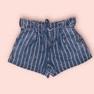 American Eagle striped jean shorts